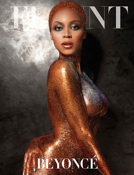 Beyonce nude in glitter for Flaunt Magazine